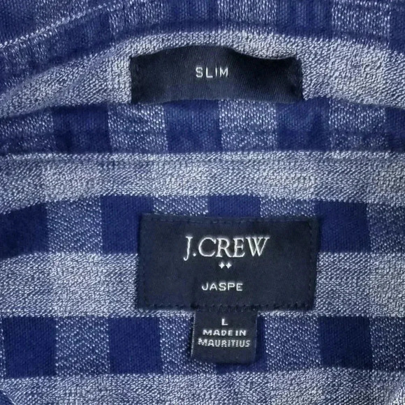 J Crew Jaspe Slim Button Down Blue Gray Check Mens - Picture 3 of 6